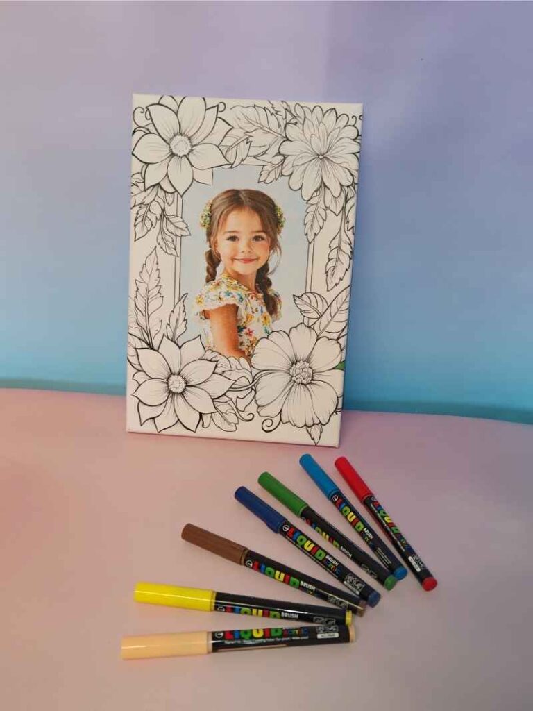 Canvas 20x30 cm de colorat set 7 carioci inclus